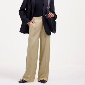 The Harlow Wide-Leg Pant in Drapey Twill